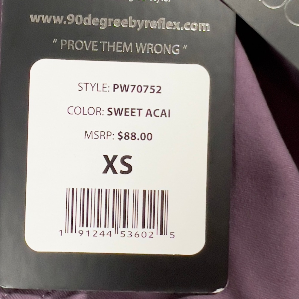 90 Degree by Reflex Modern Fit High Waist Leggings XS Ankle Side‎ Pockets Purple - Picture 11 of 11